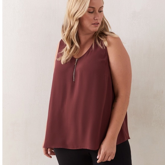 Sleeveless Blouse With Zipper Front NWTs - Picture 1 of 3